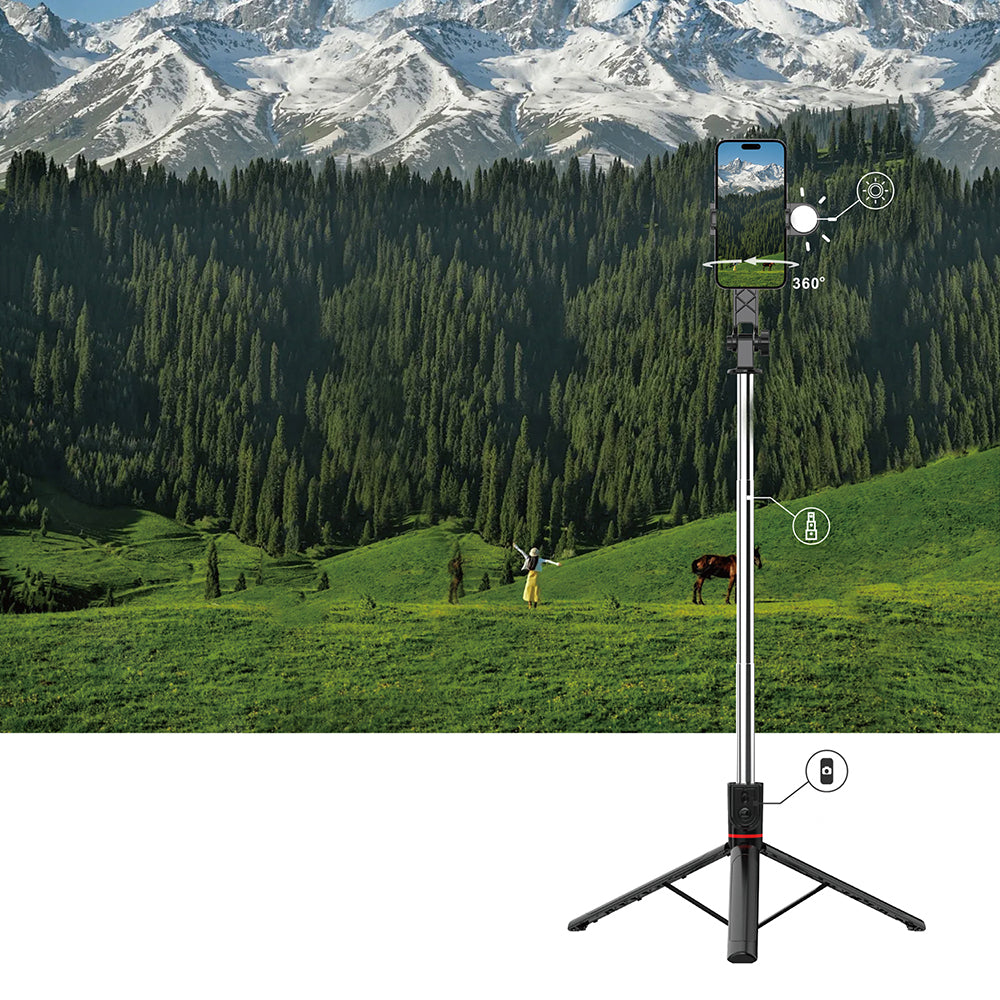 Wiwu Wi-SE015 Canlı Yayın Dolgu Işıklı Teleskopik Tripod ve Selfie Çubuğu Wiwu Wi-SE015 Canlı Yayın Dolgu Işıklı Teleskopik Tripod ve Selfie Çubuğu